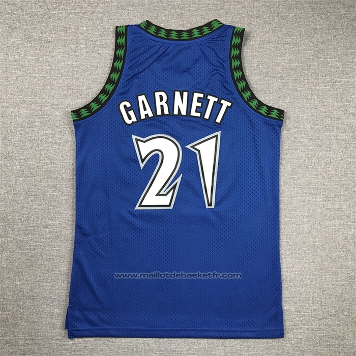 Maillot Enfant Minnesota Timberwolves Kevin Garnett #21 Hardwood Classics Throwback 2003-04 Bleu